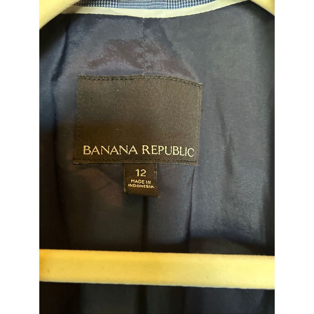 Banana Republic Light Blue Plaid Single-Button Blazer - Picture 3 of 11